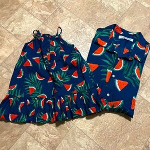 Daddy Daughter watermelon print outfit 2T and XXL